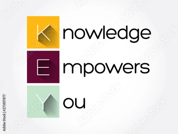 Fototapeta KEY - Knowledge Empowers You acronym, business concept background