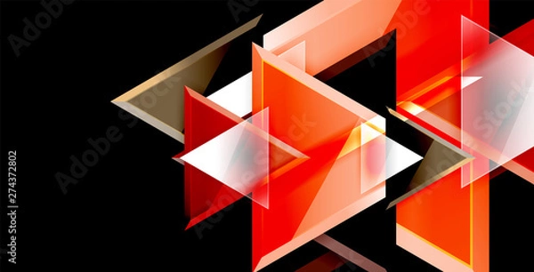 Fototapeta Dynamic triangle composition abstract background