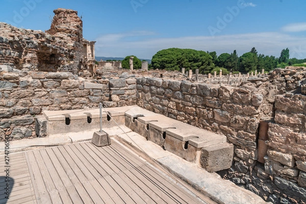 Fototapeta Public Toilets in Ephesus Ancient City