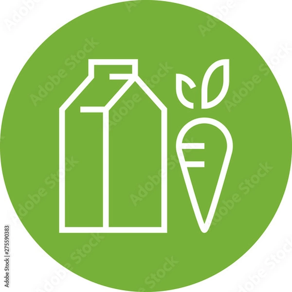 Obraz Lacto Vegetarian Milk Carrot Outline Icon