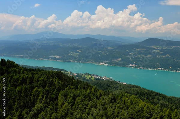 Obraz Pyramidenkogel, view of the Lake Worthersee, Carinthia, Austria