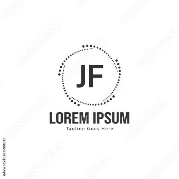 Fototapeta Initial JE logo template with modern frame. Minimalist JE letter logo vector illustration