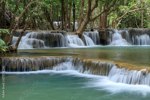 Fototapeta Huai Mae Khamin Waterfall tier 2, Khuean Srinagarindra National Park, Kanchanaburi, Thailand