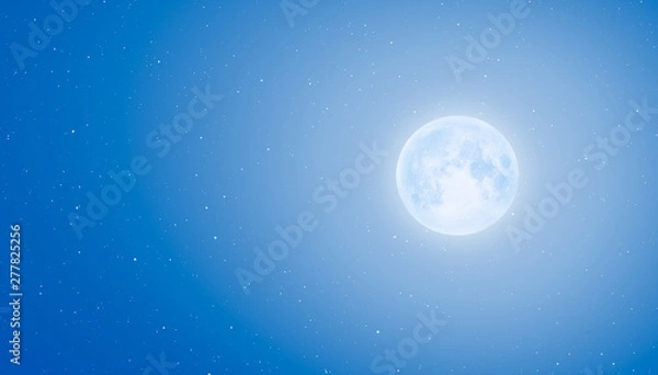 Fototapeta Night sky with full moon in the clouds at sunset "Elements of this image furnished by NASA