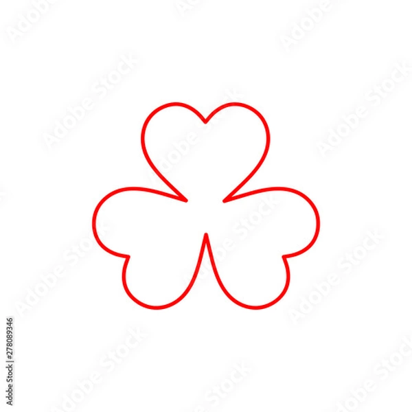 Fototapeta Flat minimal three leaf clover icon. Simple vector three leaf clover icon. Isolated three leaf clover icon for various projects.