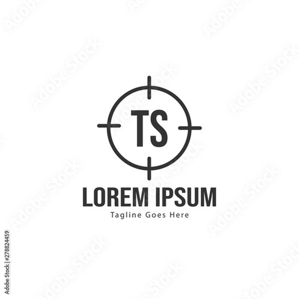 Fototapeta Initial TS logo template with modern frame. Minimalist TS letter logo vector illustration