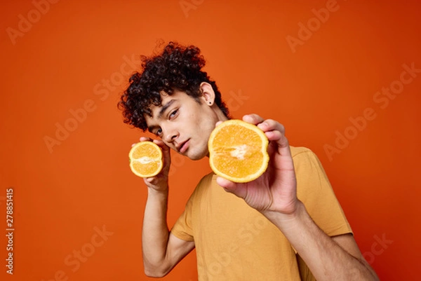 Fototapeta woman with orange