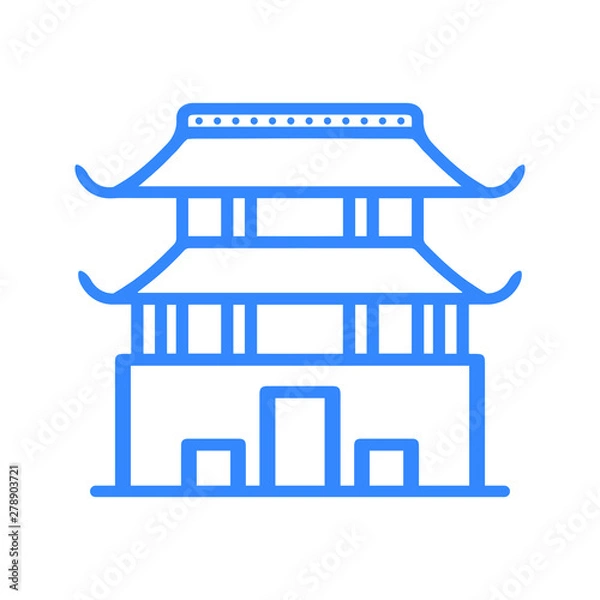 Fototapeta China palace architecture building icon