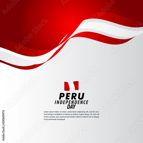 Fototapeta Peru Independence Day Celebration Vector Template Design Illustration