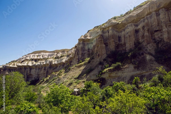 Fototapeta interesting rock in the town of Uchisar in Turkey