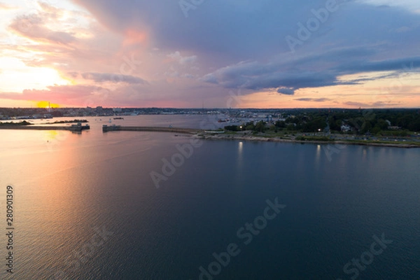 Fototapeta Hurricane Barrier Buzzards Bay New Bedford