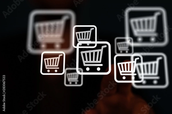 Fototapeta percent shopping digital in hand