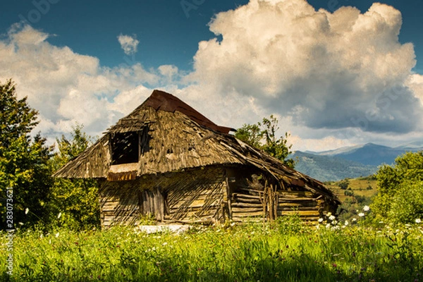 Fototapeta Altes Haus am Berg, Rumänien