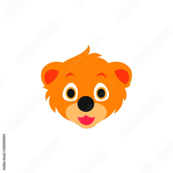 Fototapeta Cute Lion Face Emoticon Emoji Expression Illustration logo