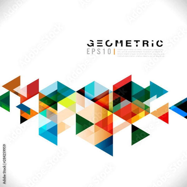 Fototapeta Colorful geometric modern template for business or technology presentation. Abstract transparent overlapping geometric and space for text, vector illustration