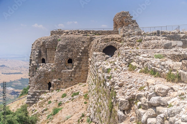 Fototapeta 13th century Islam Nimrod fortress built against the Crusaders on the Golan heights in Israel near Lebanon and Syria