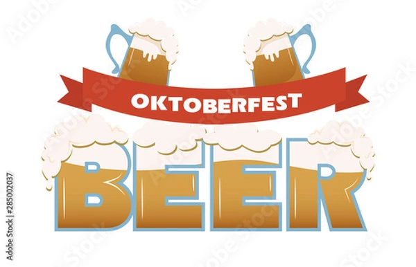 Fototapeta Beer festival logo, concept design. Editable vector illustration.