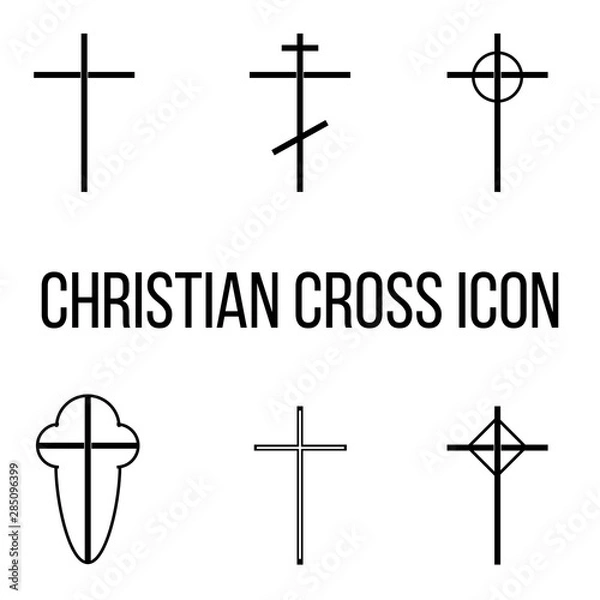 Fototapeta Christian cross vector icons cet. Religion cross icon set. Vector Illustration.