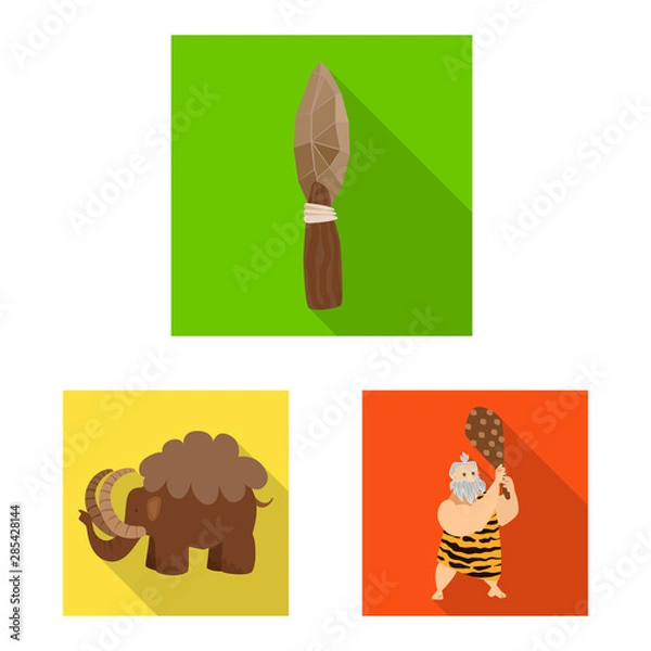 Fototapeta Vector design of evolution and prehistory logo. Set of evolution and development stock vector illustration.