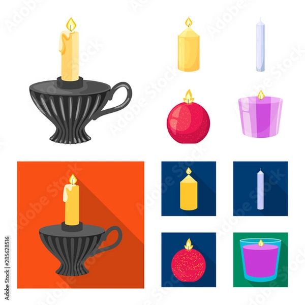 Fototapeta Vector design of relaxation and flame sign. Set of relaxation and wax vector icon for stock.