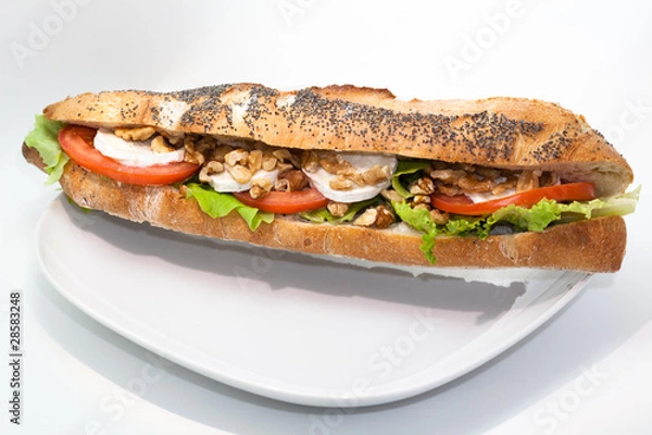 Fototapeta sandwich grain bread nuts snack food