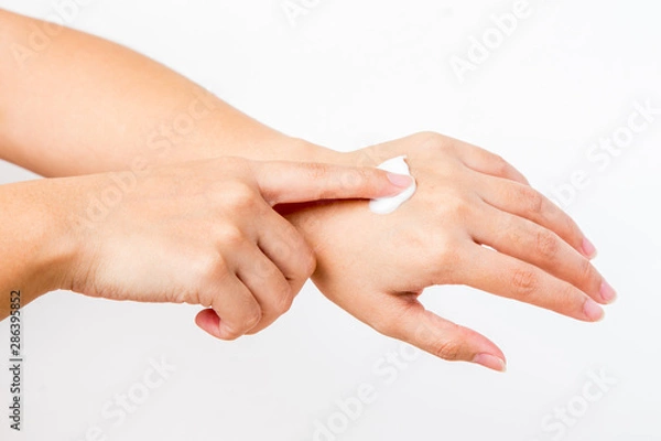 Fototapeta hand cream isolated on white background