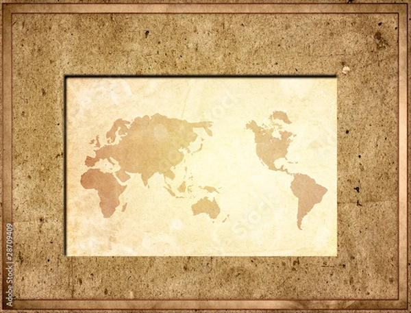 Obraz world map vintage artwork