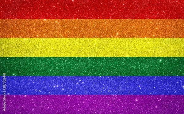 Fototapeta Sparkling pride rainbow colored flag