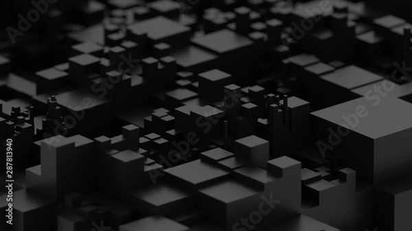 Obraz Abstract black background. Voxel background. Data center technology.