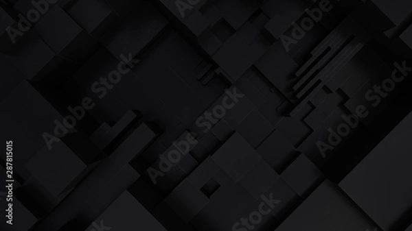 Fototapeta Abstract black cubes background. Concept data technolog