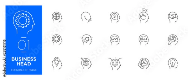 Fototapeta Set of Business Head line icons - Modern icons