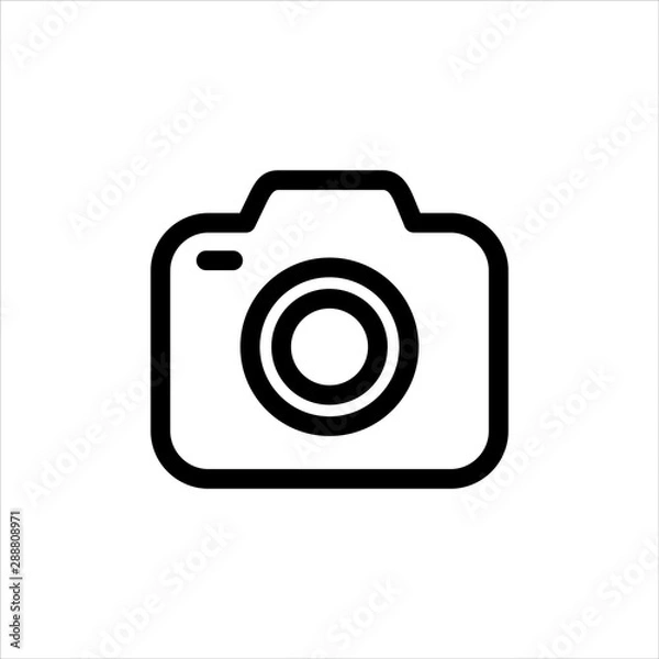 Obraz Camera Icon with flat line style icon for web site design, logo, app, UI isolated on white background