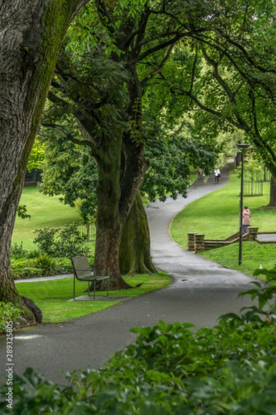 Fototapeta St David's Park in Hobart Downtown—a charming park with several gazebo. Vertical Orientation.