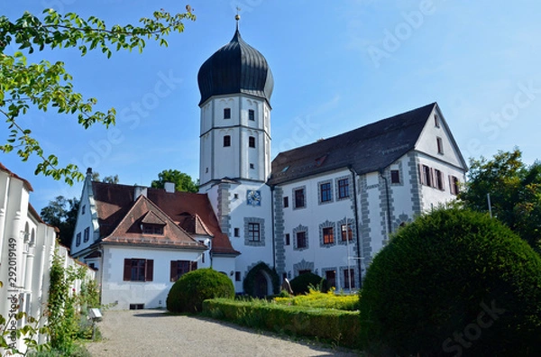 Fototapeta Vöhlinschloss mit Kirche, Illertissen