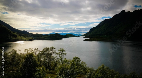 Fototapeta Sea panoramic view to ingelsfjorden, Hinnoya, Lofoten, Norway