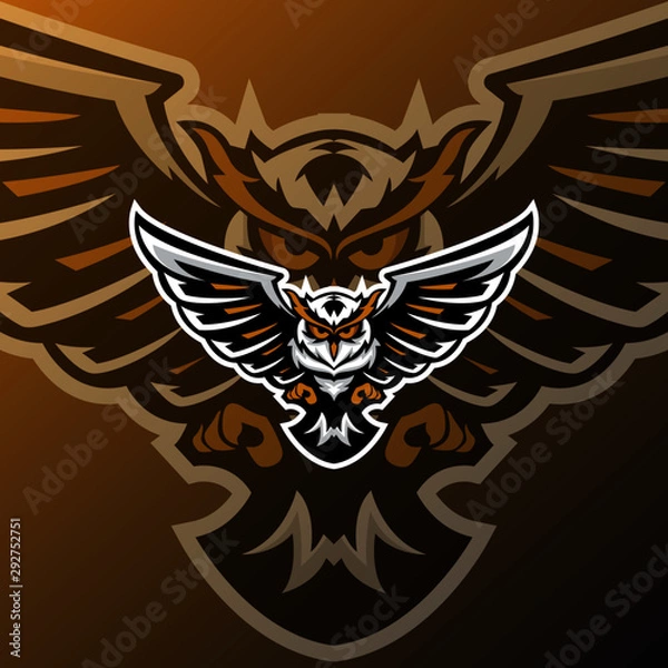 Fototapeta owl logo esport 