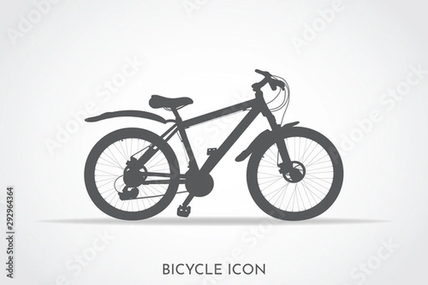 Fototapeta Vector illustration. Detailed bicycle silhouette. Isolated icon