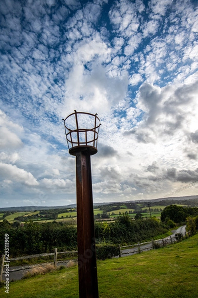 Fototapeta Sygnalizator świetlny na Brede Hill nad doliną Brede, East Sussex