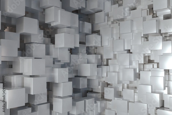 Obraz The room made of cubes, in three-dimensional space, 3d rendering.