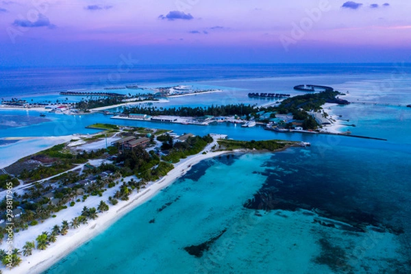 Fototapeta Aerial view, Maldives, South Male Atoll, Maldives Fun Island lagoon