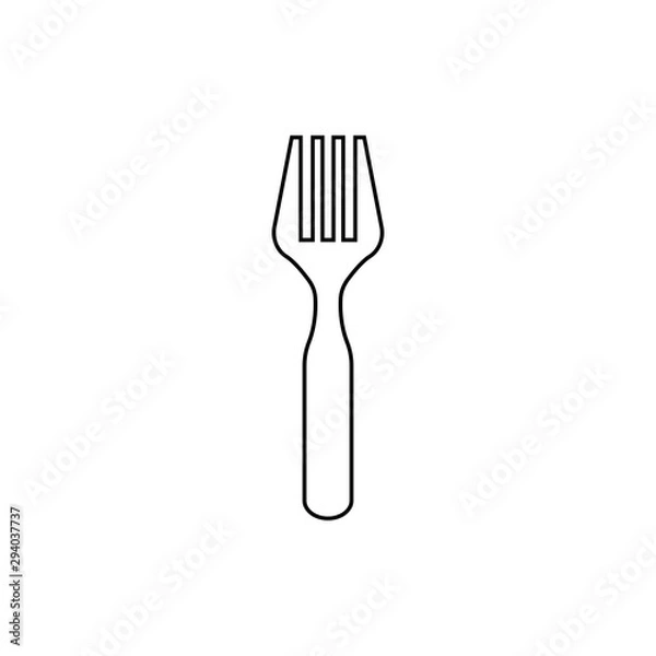 Fototapeta Fork icon, isolated. Flat design.