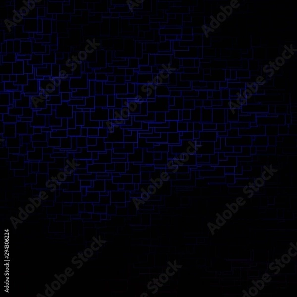 Fototapeta Dark BLUE vector backdrop with rectangles. New abstract illustration with rectangular shapes. Design for your business promotion.