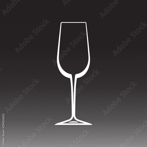 Fototapeta Wine glass. Empty wine glass silhouette