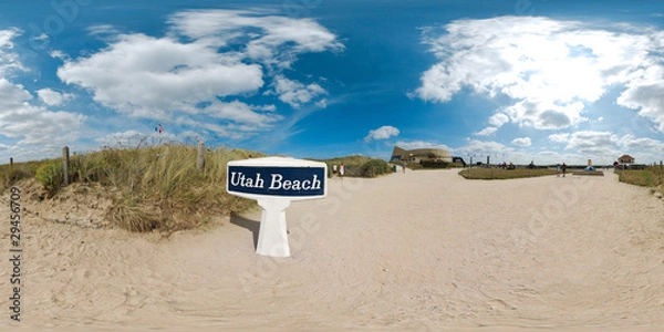 Fototapeta Le panneau de la plage d'Utah Beach  -  Basse Normandie