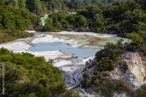 Obraz view of geo thermal park Waiotapu, New Zealand