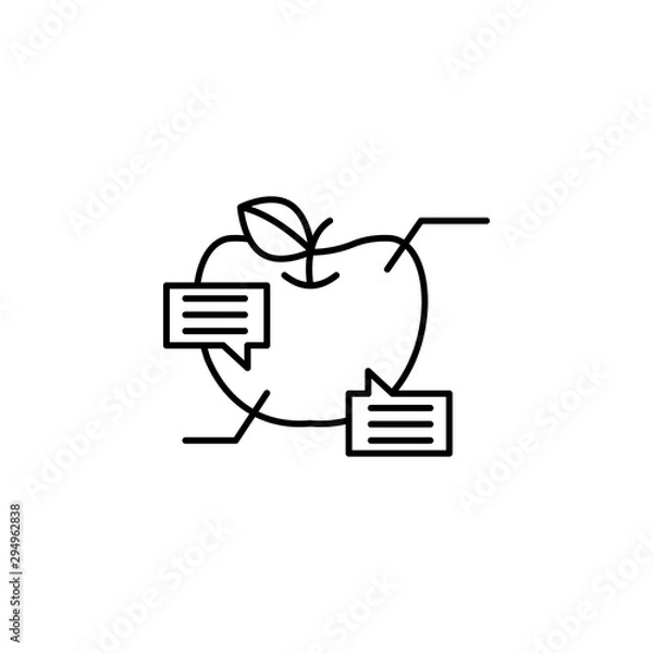 Obraz Apple, diet icon. Element of Health life icon. Thin line icon