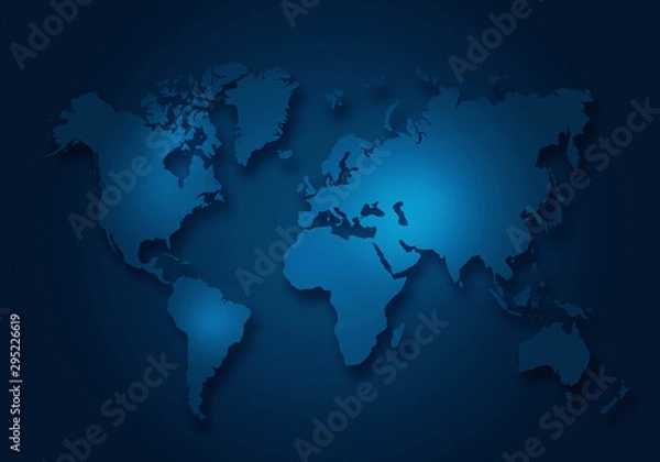 Fototapeta World digital outlined map background