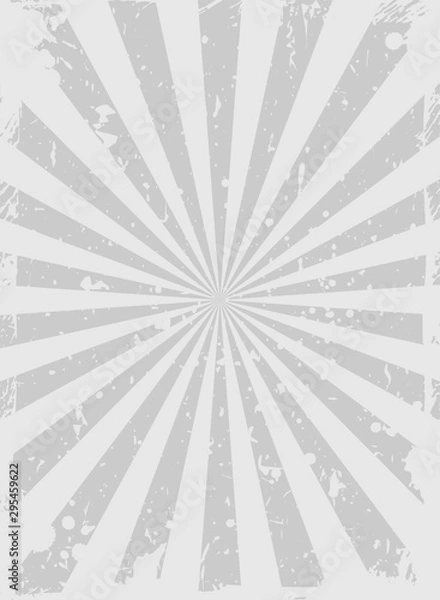 Fototapeta Sunlight retro vertical grunge background. silver grey color burst background.