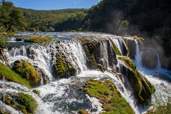 Fototapeta Waterfall Strbacki Buk on Una river in Bosnia and Herzegovina near the Croatian border