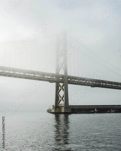 Fototapeta Bay Bridge Tower in fog